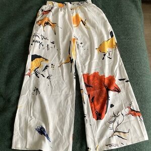 Abstract Print Wide-Leg Pants